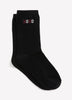 Black Crew Socks with XOXO Placement Print
