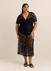 Long Crochet Knit Cover-Up Dress with Keyhole V-Neck - Cover Me