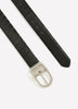 Reversible Faux Leather Denim Belt with D-Shaped Buckle