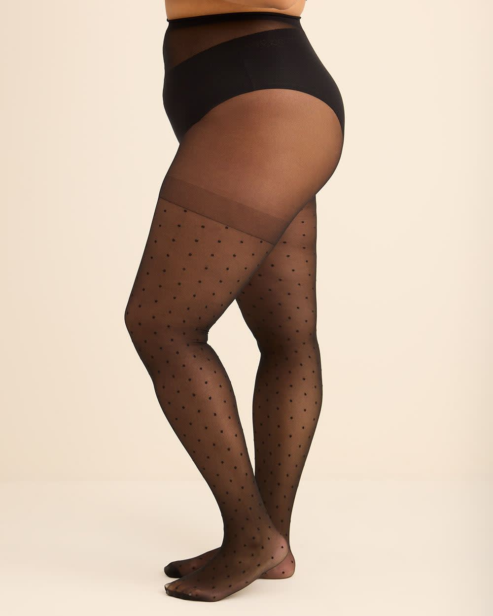 Bas collants tendance noirs à pois