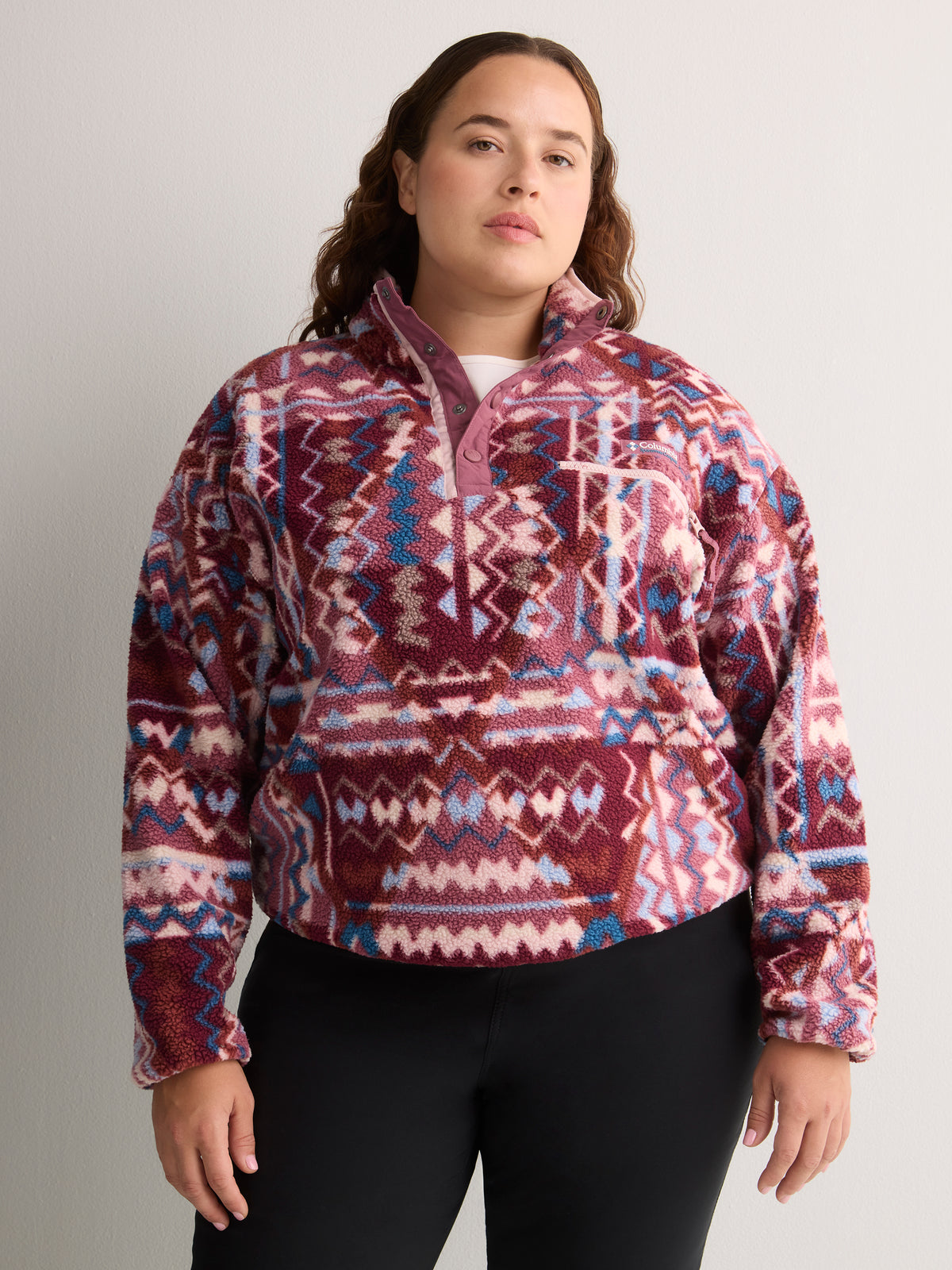 Helvetia II Printed Cropped Half-Snap Fleece Pullover - Columbia