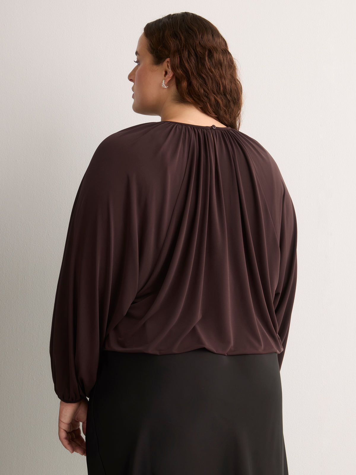 Short Loose-Fit Bubble-Hem Knit Top