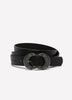 Denim Belt with Embellished Buckle