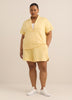 Responsible, Lightweight Beige Tulip-Hem Bermuda Short - Active Zone