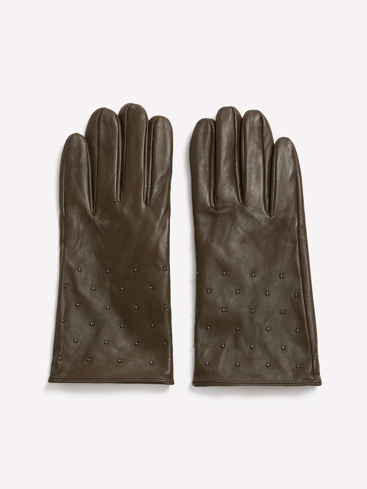 Black Studded Leather Gloves