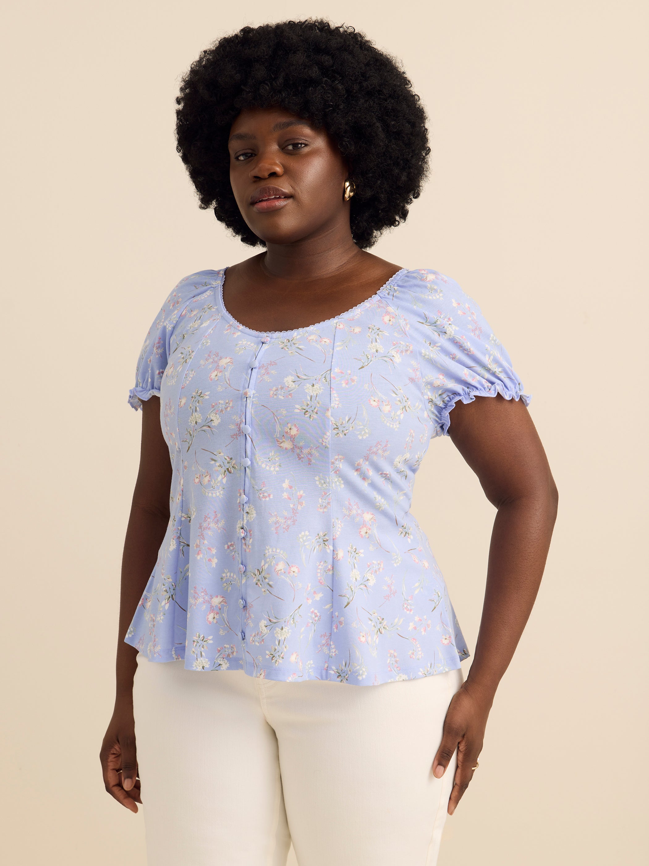 Haut évasée à manches bouffantes - Addition Elle