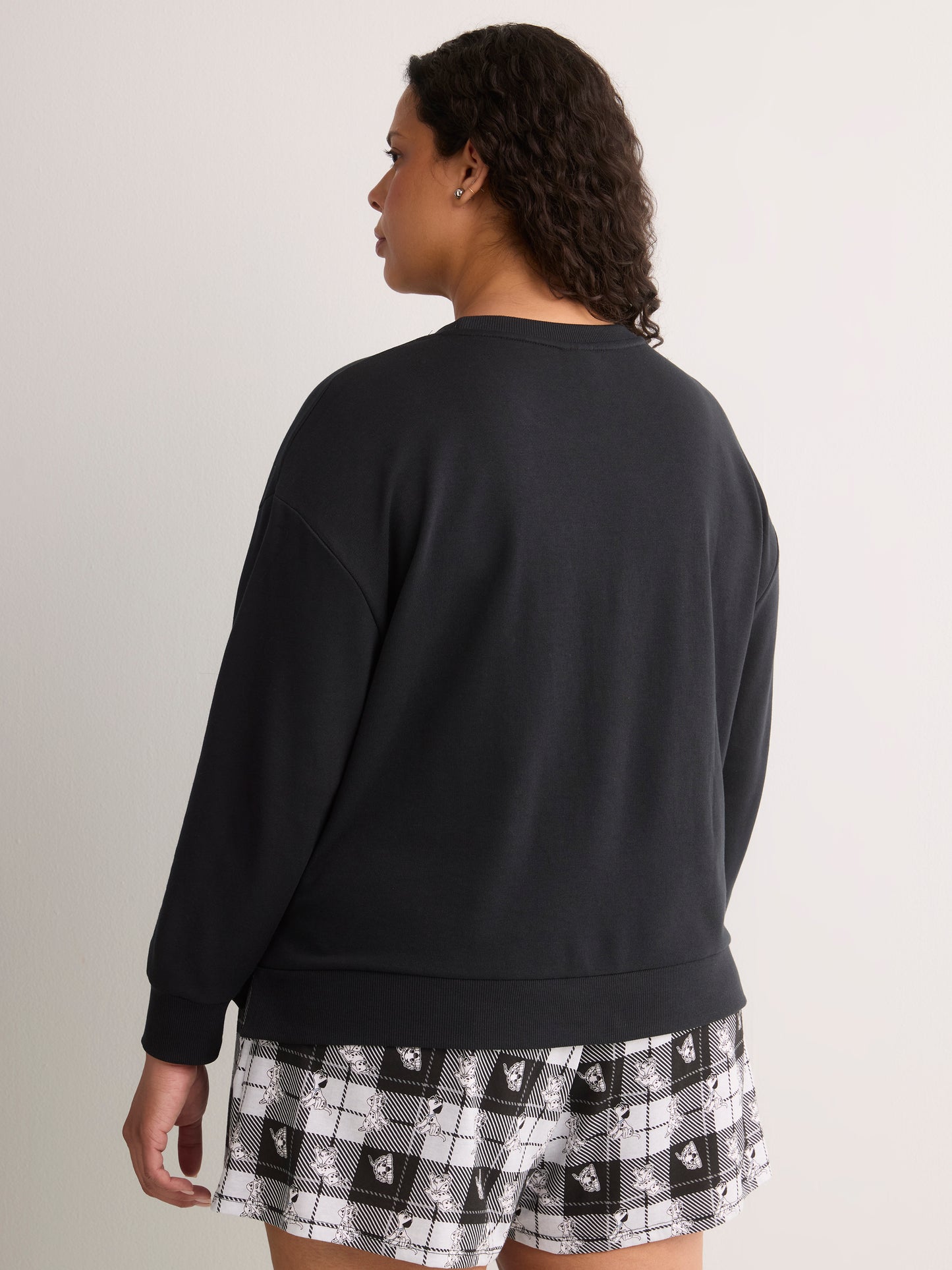 Black Long-Sleeve Pyjama Sweatshirt with Dalmatian Chest Print - Disney