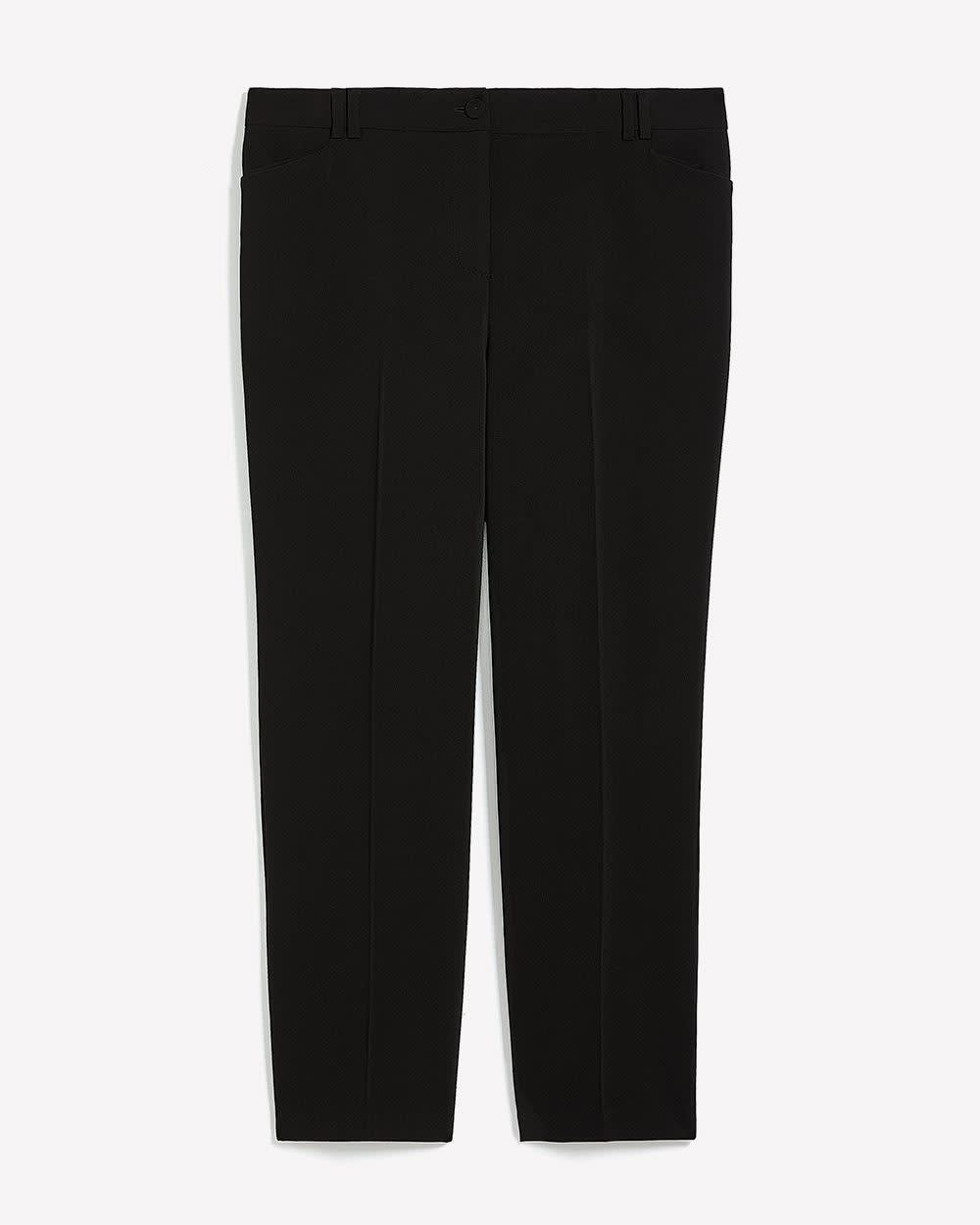 Petite, Black Straight-Leg City Pant