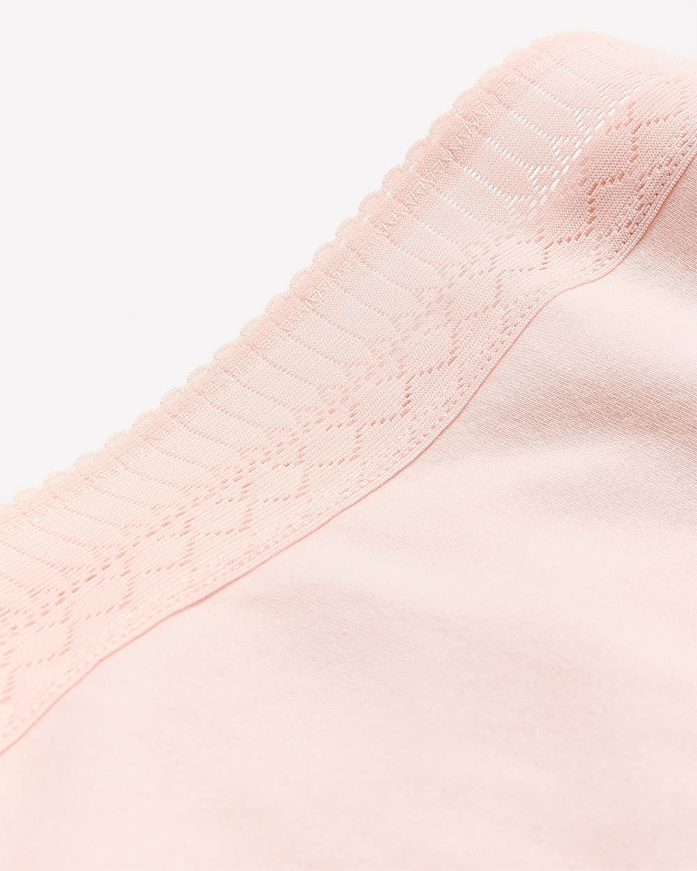 Culotte tanga en coton rose avec bande de taille en dentelle - ti Voglio