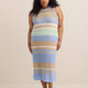 Striped Sleeveless Crochet Knit Maxi Dress
