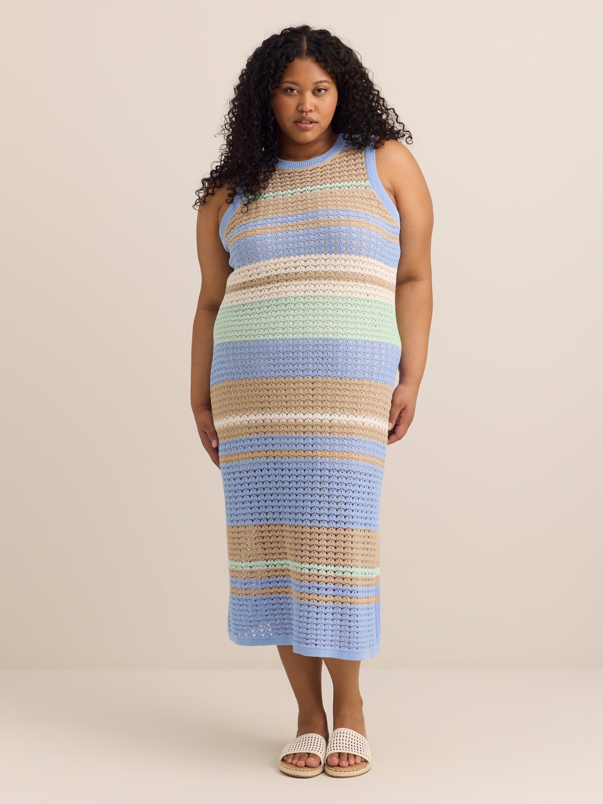 Brand plus size sleeveless crochet knit maxi dress for women – Penningtons