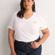 Boyfriend-Fit V-Neck Tee with Slits