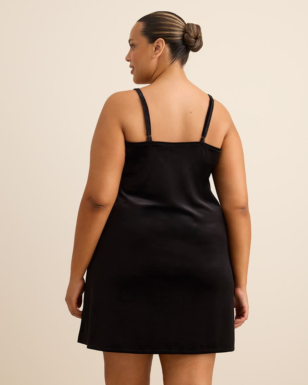 Nuisette en tricot Déesse pour femmes – Velours, bretelles ajustables, bordure en dentelle