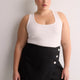 Linen-Blend Buttoned Skort