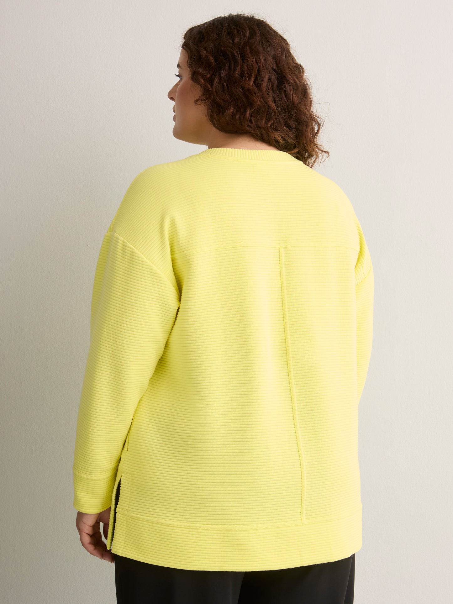 Yellow Ottoman Wide Crew Neck Tunic Top - Active Zone