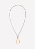 Long Rope Necklace with Golden Pendant
