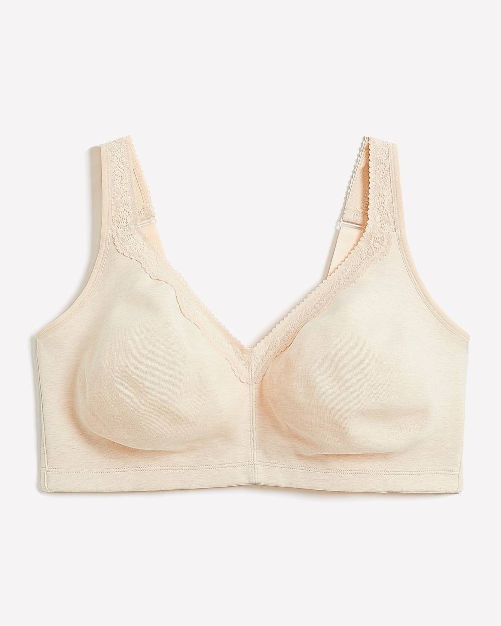 Wirefree Heather Cotton Bra with Lace Trim - ti Voglio