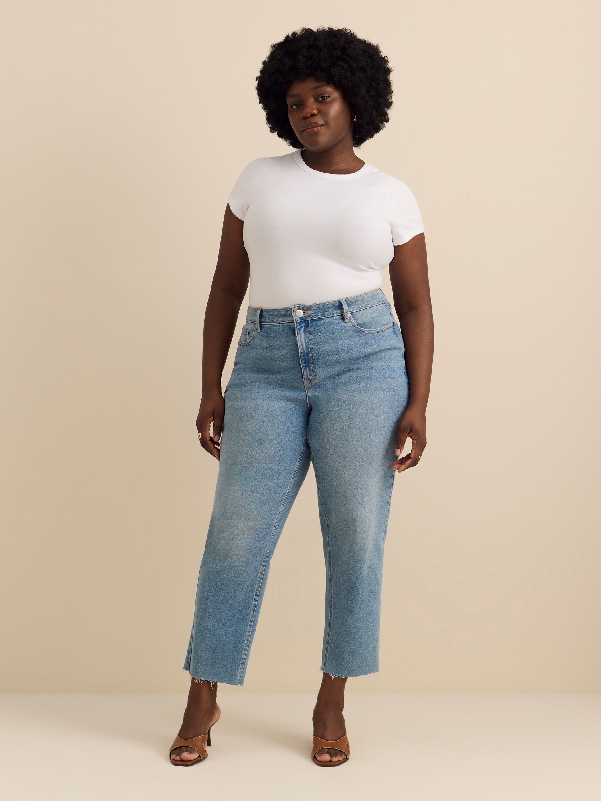 Cap Sleeve Crew Neck T-Shirt - Addition Elle