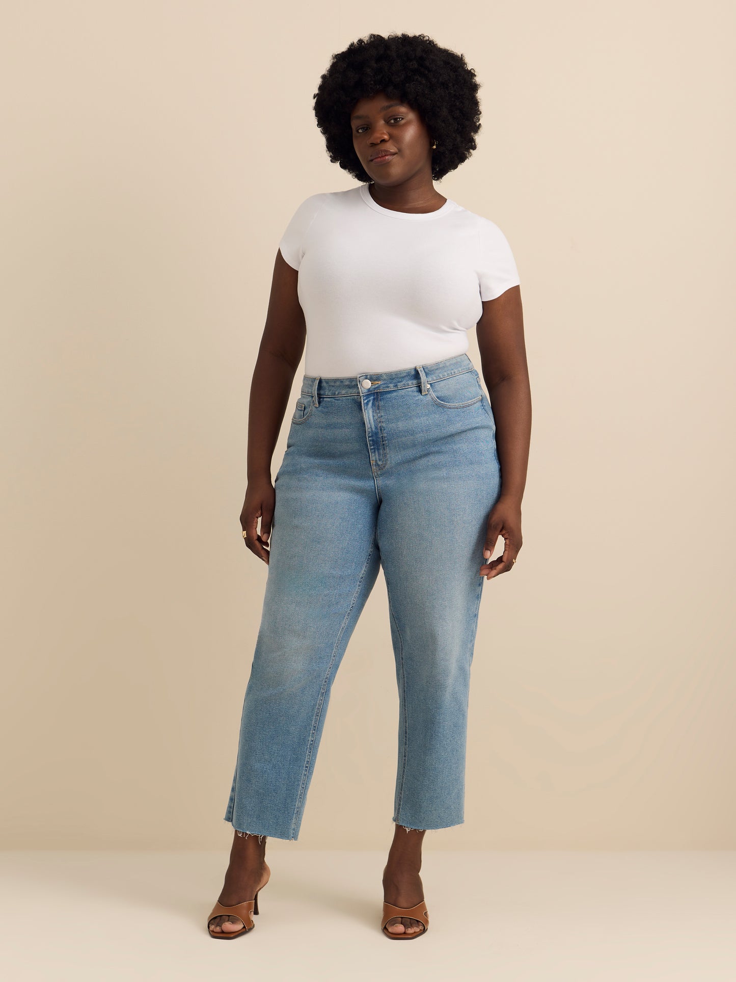 Cap Sleeve Crew Neck T-Shirt - Addition Elle