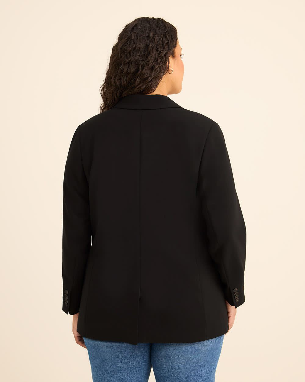 Black Double-Breasted City Blazer