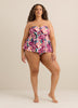 Printed Bandeau Tankini with Removable Straps