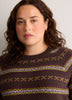 Brown Fair Isle Crew-Neck Sweater
