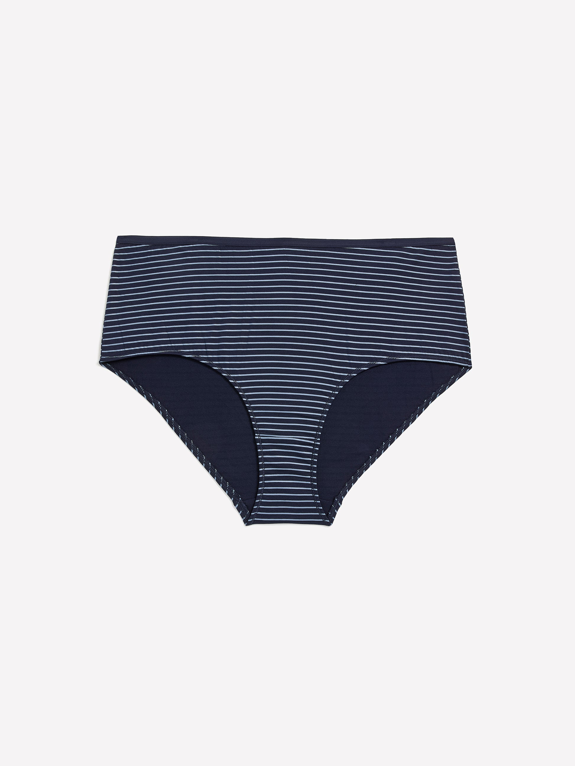 Navy Blue Cotton Full Brief with Stripes - tiVOGLIO