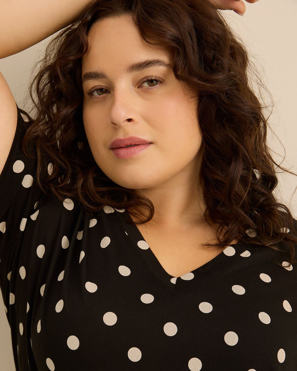 Responsible, V-Neck Boyfriend Tee with Slits