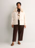 Bouclé Coat with Removable Faux-Fur Collar