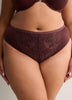 Brown Microfibre Thong with Lace - Déesse Collection