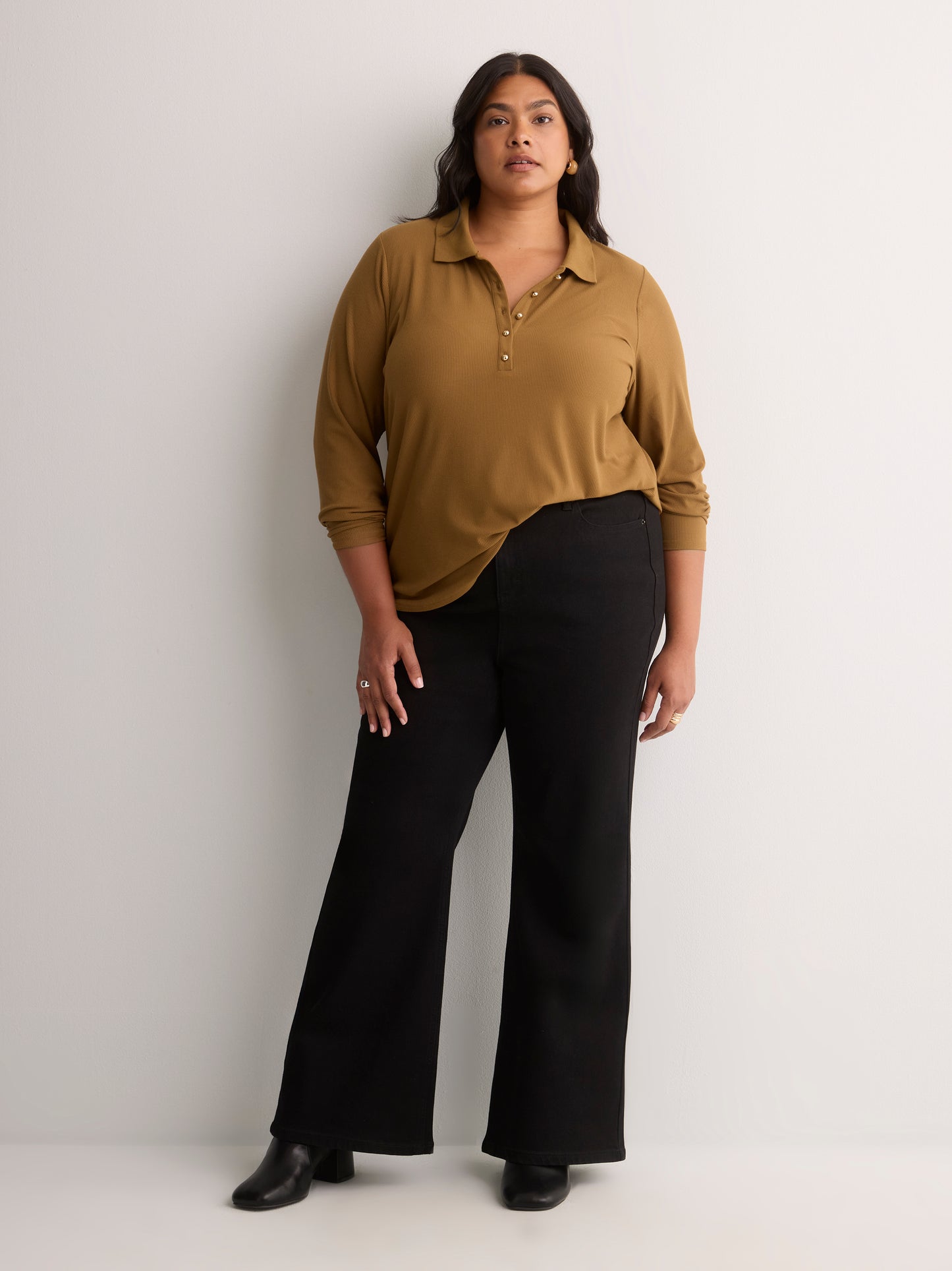 Responsible, Straight-Fit Long-Sleeve Ribbed Knit Polo Shirt