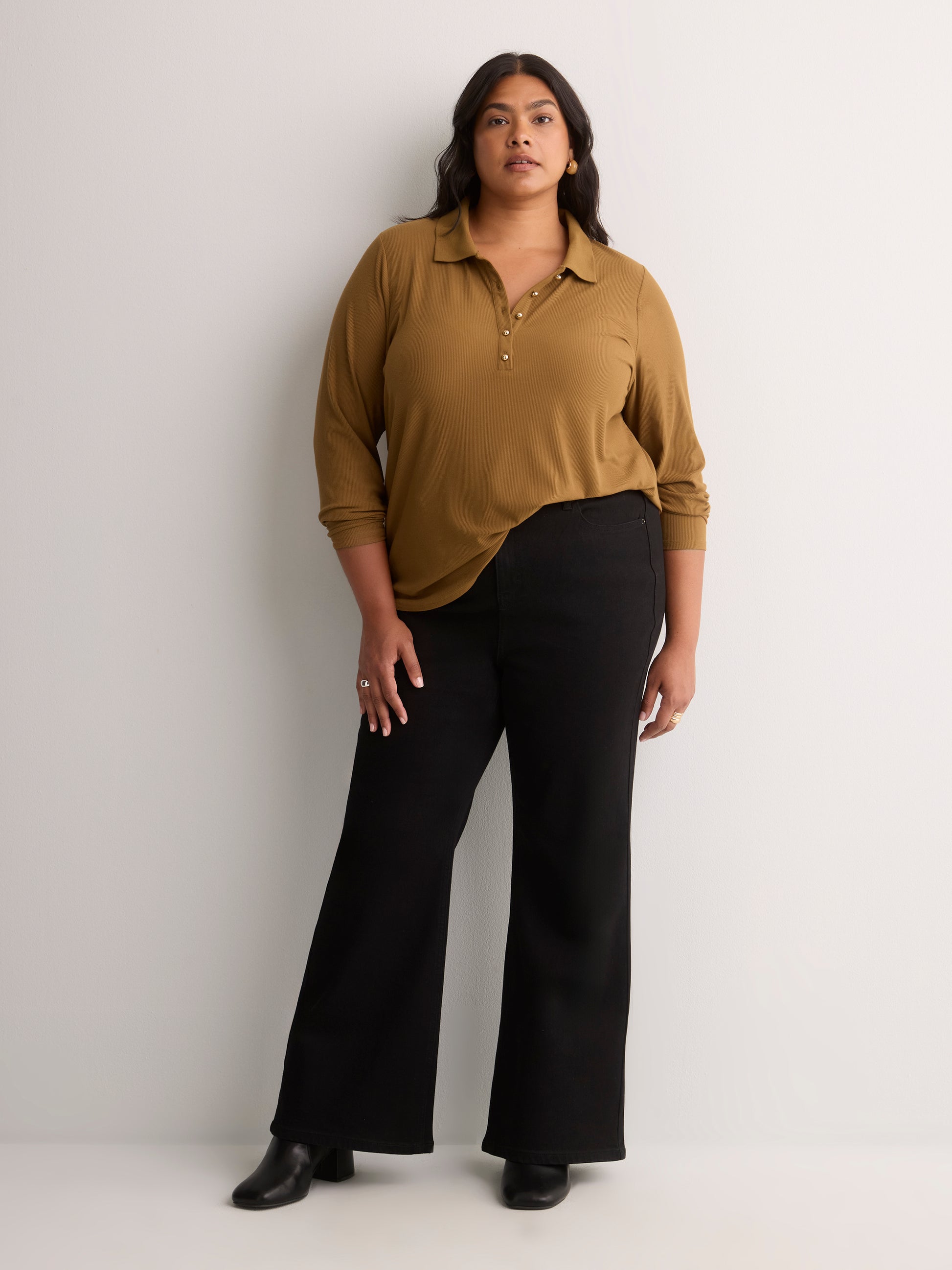 Responsible, Straight-Fit Long-Sleeve Ribbed Knit Polo Shirt