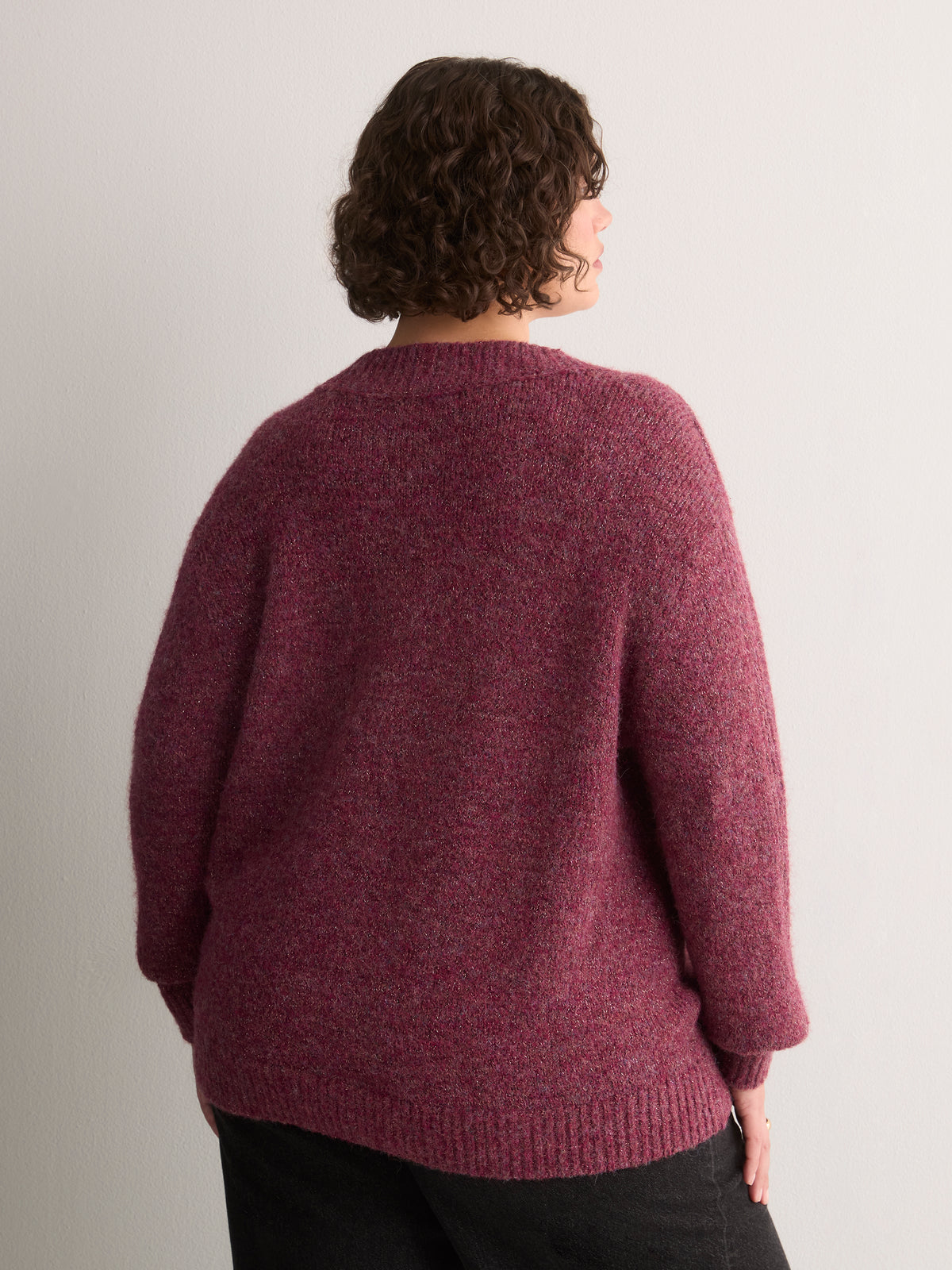 Loose Lurex V-Neck Sweater