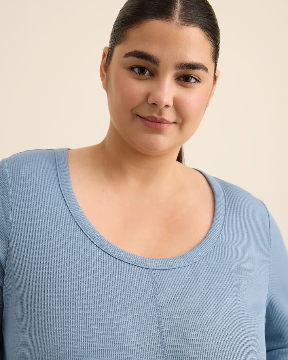 Haut gaufré à manches longues, coupe curvy - Essentiels PENN.