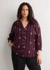 Cotton A-Line Notch-Neckline Blouse
