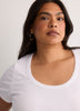Ribbed Knit Fitted Short-Sleeve T-Shirt