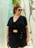 Linen-Blend Buttoned Skort