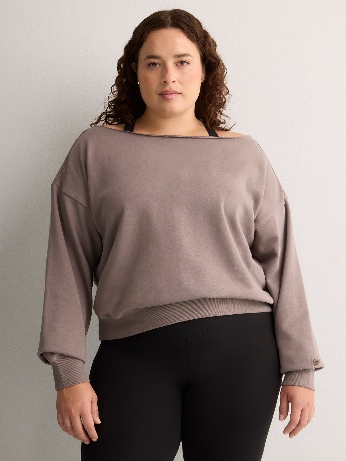 Off-Shoulder Year Round French Terry Sweatshirt - Fabletics
