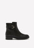 Extra Wide Width, Black Faux Leather Buckle Bootie