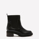 Wide Width, Black Faux Leather Abelita Mid-Heel Chunky Bootie
