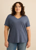 Responsible, V-Neck Boyfriend Tee with Slits