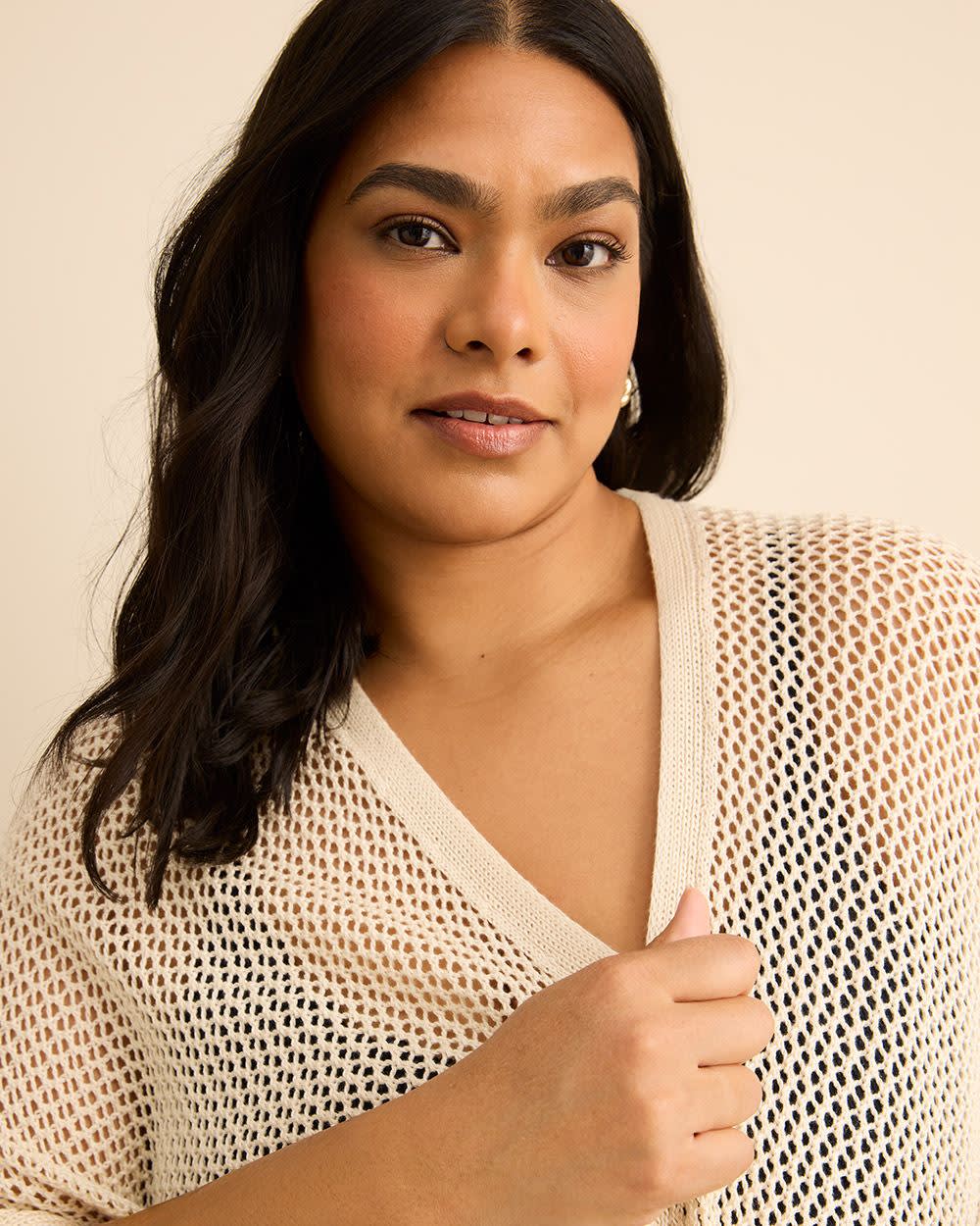 Open Stitch Knit Cape