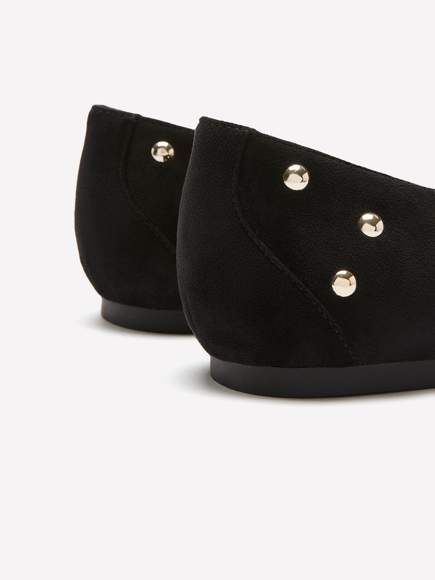 Extra Wide Width, Black Studded Strap Ballerina