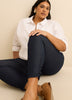 Faux Denim Legging With Lace Detail