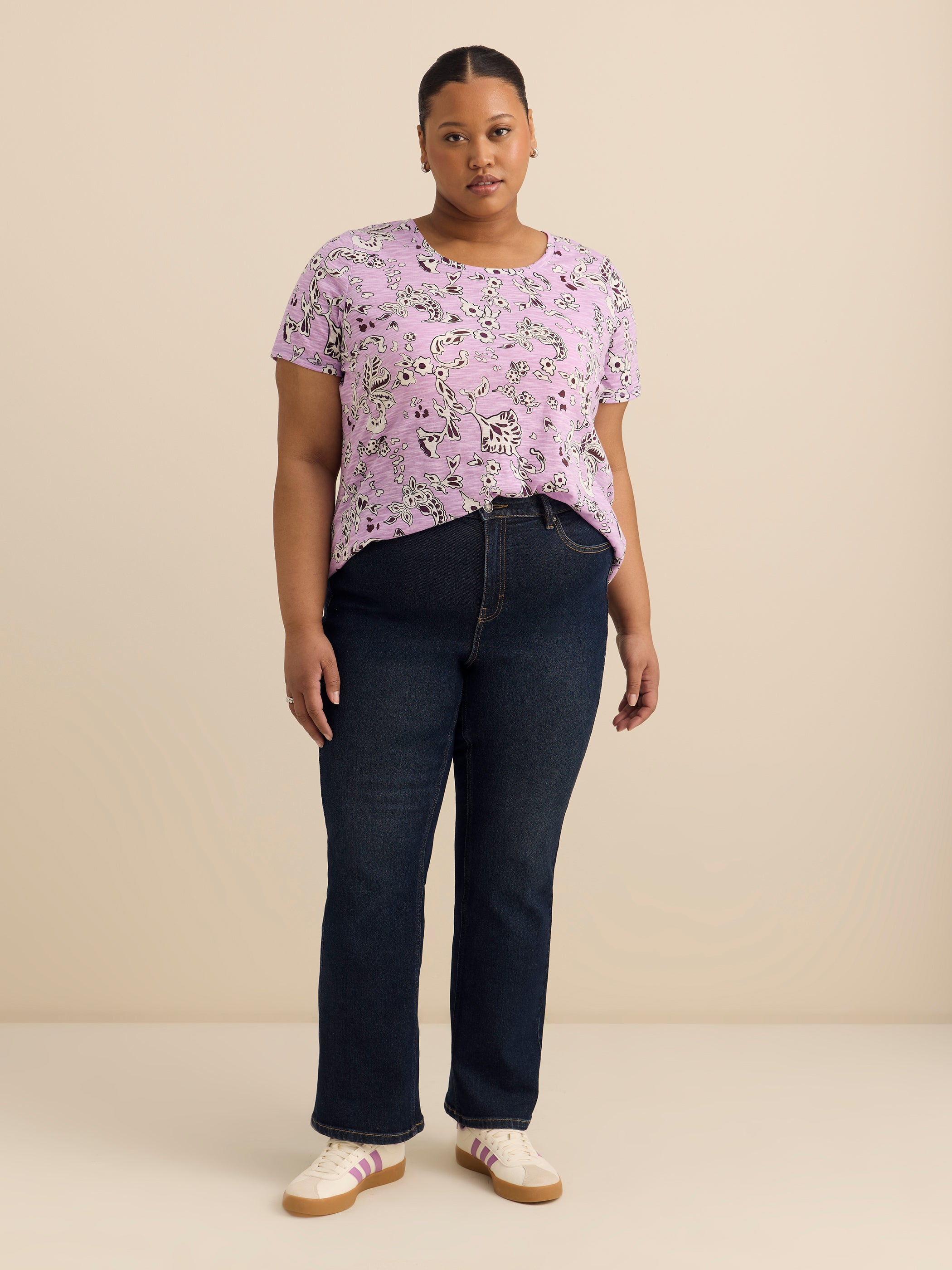 Curvy-Fit Short-Sleeve Crew-Neck Tee