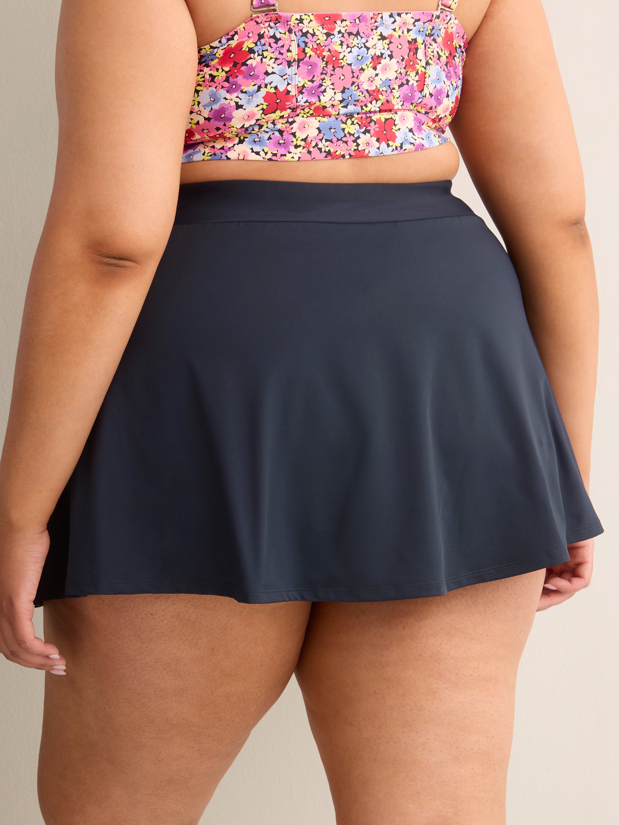 Mid-Rise Swim Skirt With Built-In Shorts