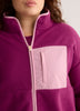 Short Polar Fleece Jacket with Contrast Trim - Active Zone