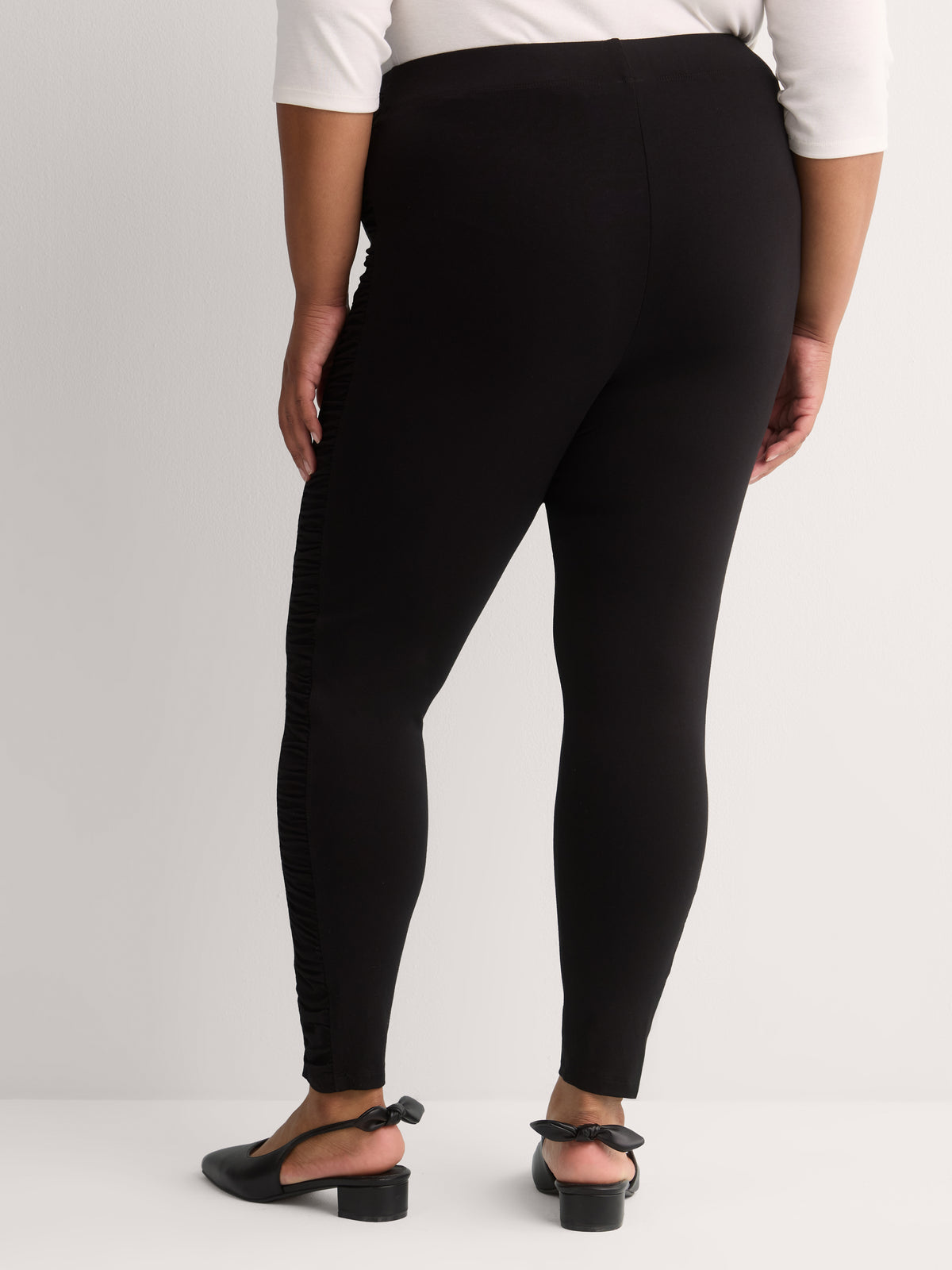 Responsible, Black Legging with Side Shirring