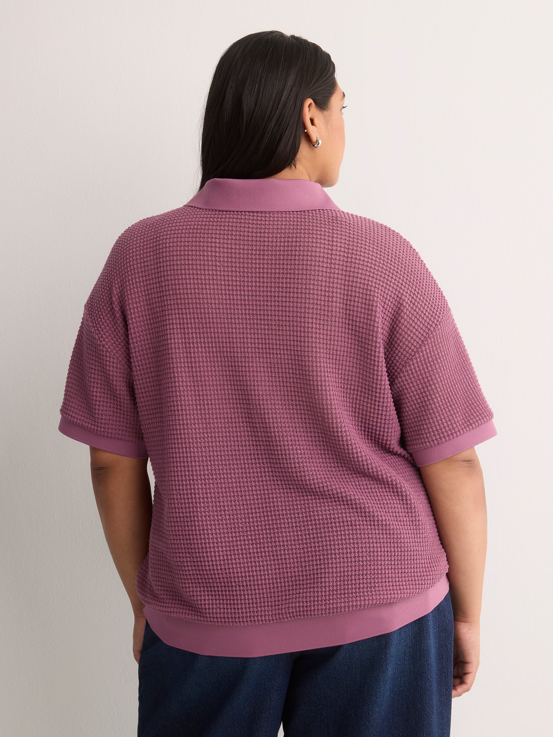 Polo en tricot gaufré crocheté - Active Zone