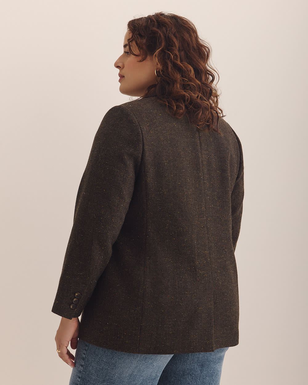 Brown Wool Blend Blazer